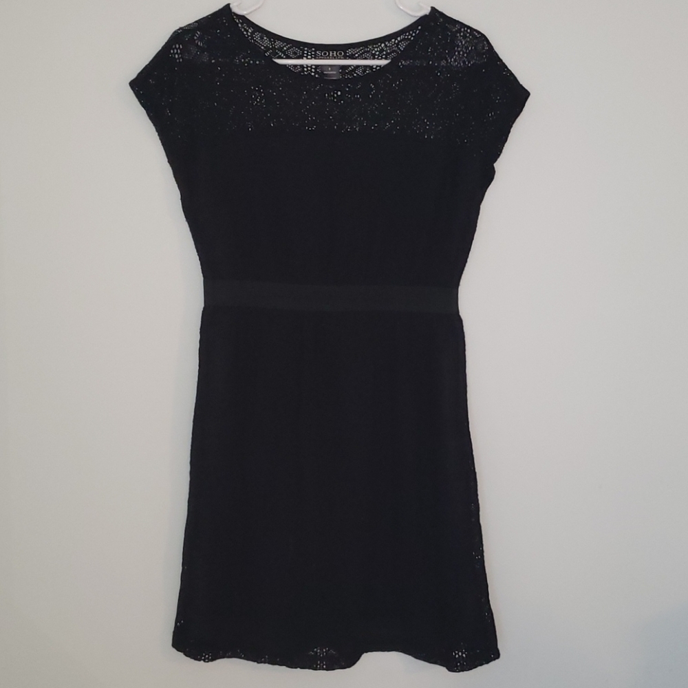 Casual Black Lace Dress